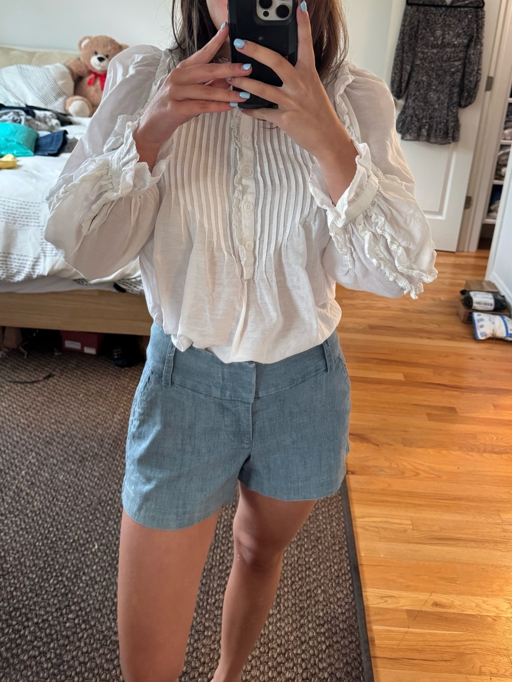 Alice + Olivia Blue Denim Look Shorts